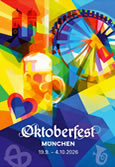 Plakat vom Oktoberfest 2026 in M&uuml;nchen (c) LHM/RAW - Florian Huber